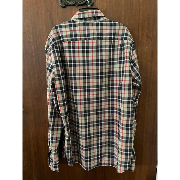 J.Crew Mercantile Flex Men's Large Slim Long Sleeve Button Down Red, White Blue - Picture 2 of 6